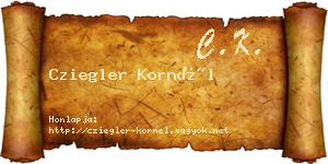 Cziegler Kornél névjegykártya